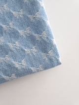 denim ribbon string pouch - light blue S