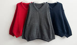Disco Pop Duc Thick Sleeve Punching V-Neck Knit