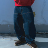 Regular tapered denim pants / Classic blue