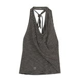 Romy Stripe Drape Halter Top