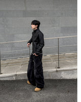 Kale Panel High-Neck Leather Jacket