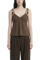 Blanc Crochet Ribbon Strap Knit