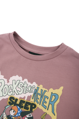 Dust pink ロックバンド クロップTシャツ