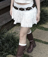 Lace low mini Skirt (2colors)