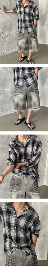 [S/S] オイルウォッシングダメージバミューダパンツ (2color)