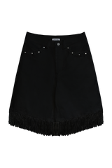 STUD TASSEL HALF PANTS (BLACK)
