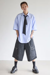 STRIPE STUD SHORT-SLEEVE SHIRT