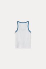 DEEP NECK SLEEVELESS TOP_SKY BLUE-WHITE
