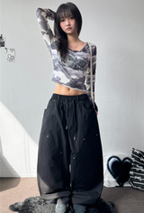 Beaudy Balloon Rivet Cotton Long Pants 4 Colors