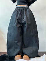 OVER BALLOON CURVE DENIM LONG PANTS 🖤💙2COLOR
