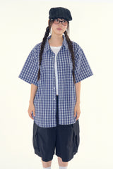 Embo check short sleeve over shirt