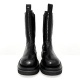 ニューヨークレザーオーバーソールチェルシーアンクルブーツ (Black)