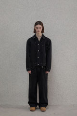 Studded selvage washed denim - Pants