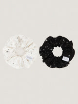 Silver starlight scrunch [ white, black ] 