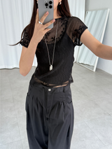 flowery wrinkle blouse (2color)