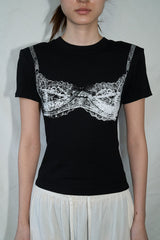 Ribbon Printing T-shirt (Black)