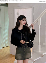 #Suede Collar Crop Jacket (3color)