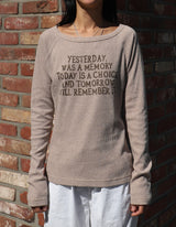 Yesterday ワッフル長袖（ベージュ） WOMENS