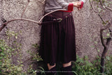 FLARE RIB SKIRT (BROWN)