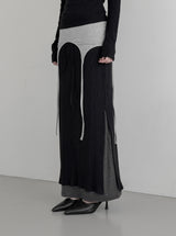 Vero Layering Color Matching Long Skirt