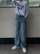 Dart Belt Straight Denim