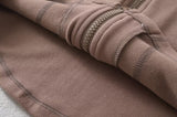 velvet line half-turtleneck zip-up slim top