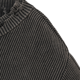 Vintage Damage V-Neck Loose Knit - CHARCOAL