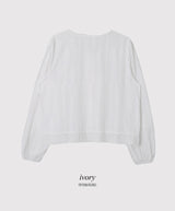#Autumn Lace Ribbon Long Sleeve Blouse (2color)