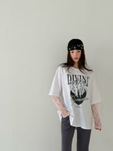 エンジェルレースレイヤードTシャツ