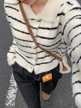 Clang wool striped cardigan