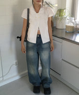 Way Collar Neck Cap Sleeve Short Sleeve Blouse Summer Jacket 2 Colors