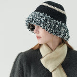 Fluffy Ring Crochet Hat (Black)