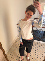 That's neat - Primary Color Double-Face Jeans in Raw Denim (Yellow Topstitch)