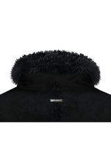 LUNA BELTED SHEARLING JACKET black
