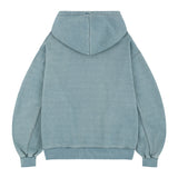 VINTAGE WASHING DENIM HOODIE ZIP UP