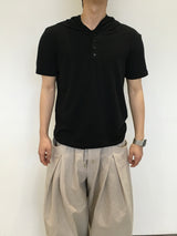ゴーデ ヘンリーネック フーデッド ショートスリーブ Tシャツ 5カラー