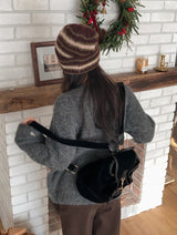 Hairy Multi Border Knit Beanie (2color)