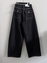 Modi Back Pocket Balloon Fit Raw Indigo Denim Jeans 1 Color