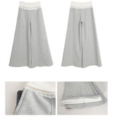 Wide banding lace bootcut pants