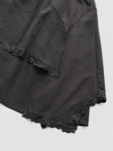 Unbalanced Lace Midi Skirt_Ivory