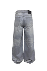 Pleated Washed Jeans