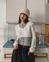 Linz Two-Tone Layered Knit Cardigan
