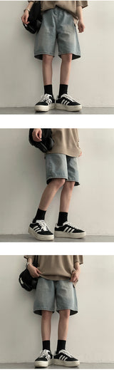 Nerden washed denim shorts