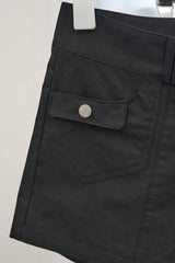 ダブルボタン コットンショーツ(Black/2size)