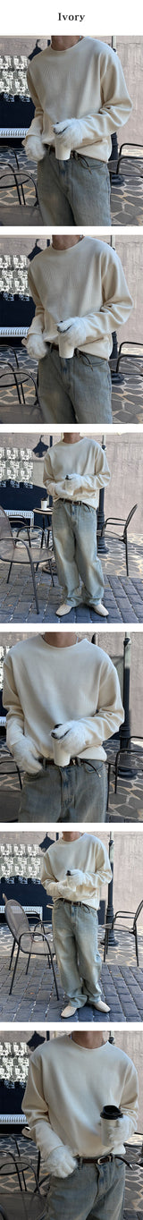 [Unisex] 薄手ゴルジラウンドカッティングニット(4color)