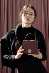 LOMEL MINI マイクロレザーバッグ / Maroon Burgundy