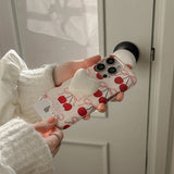 [Mademoment] ribbon cherry design iphone card case