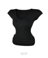 Airy Cap Sleeve Knit Top (2color)