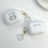 Cat with AirPods on Airpods case + charm