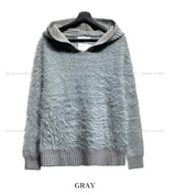 Trimming Mohair Hood Layer Knit